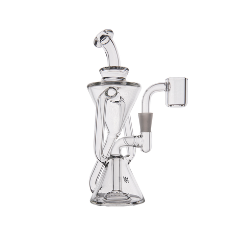 MJ Arsenal Time Turner Mini Dab Rig with quartz bucket, front view on white background