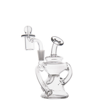 MJ Arsenal Hydra Mini Dab Rig with banger hanger design, 10mm joint, and clear borosilicate glass