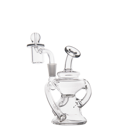MJ Arsenal Hydra Mini Dab Rig with banger hanger design, 10mm joint, and clear borosilicate glass