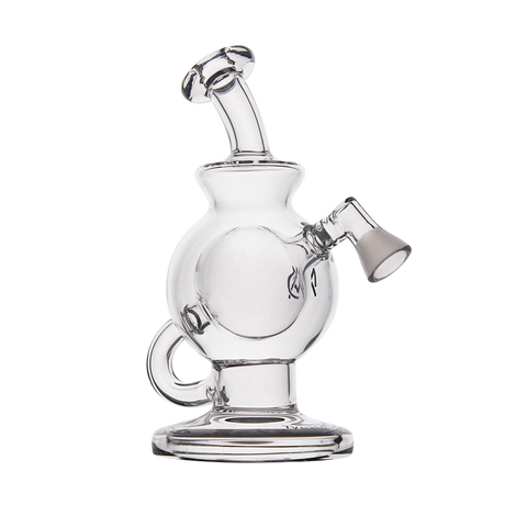 MJ Arsenal Atlas Vape Edition mini dab rig side view with quartz banger on white background