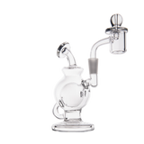 MJ Arsenal Atlas Mini Dab Rig with Honeycomb Percolation, Double Ball Design, 90 Degree View