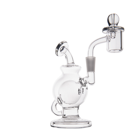 MJ Arsenal Atlas Mini Dab Rig with Honeycomb Percolation, Double Ball Design, 90 Degree View