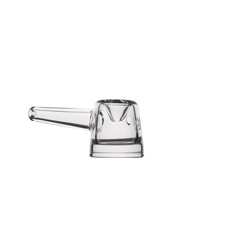 MJ Arsenal Deco Hand Pipe - Clear Glass - Angled Side View on White Background