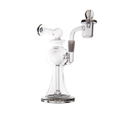 MJ Arsenal Apollo Mini Dab Rig front view, clear borosilicate glass with banger hanger design