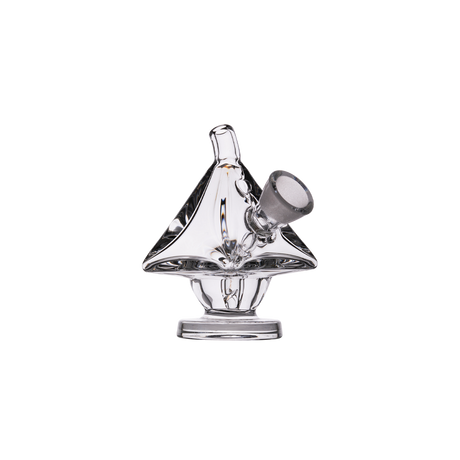 MJ Arsenal King Bubbler - Clear Borosilicate Glass, 45 Degree Joint, Front View, Portable Design