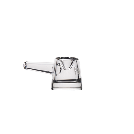 MJ Arsenal Deco Hand Pipe - Compact Clear Glass - Side View on Seamless White Background