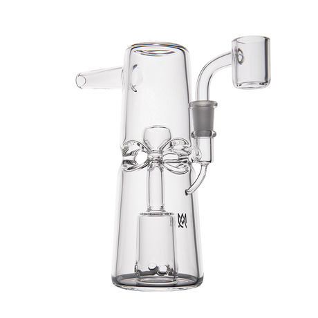 MJ Arsenal Turret Mini Dab Rig with Quartz Bucket, Front View on White Background