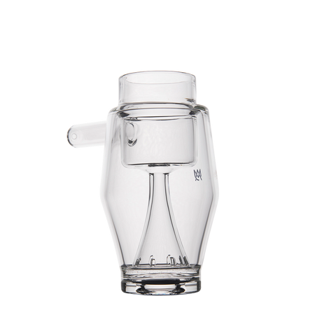 MJ Arsenal Proxy Bubbler Mini, compact glass dab rig with side handle, front view on white background