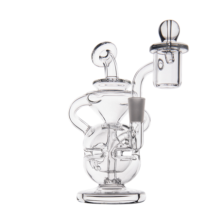 MJ Arsenal Infinity Mini Dab Rig with banger hanger design and clear borosilicate glass, front view