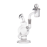 MJ Arsenal Atlas Mini Dab Rig with Honeycomb Percolator, Clear Glass, Front View