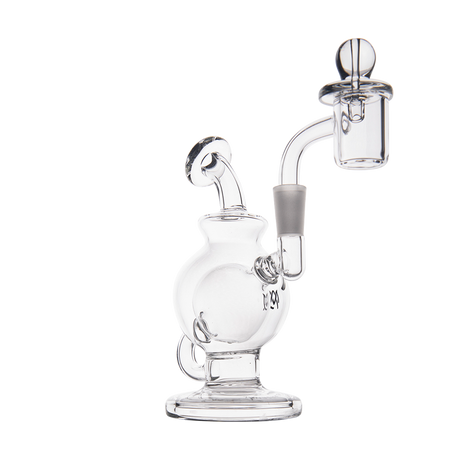 MJ Arsenal Atlas Mini Dab Rig with Honeycomb Percolator, Clear Glass, Front View