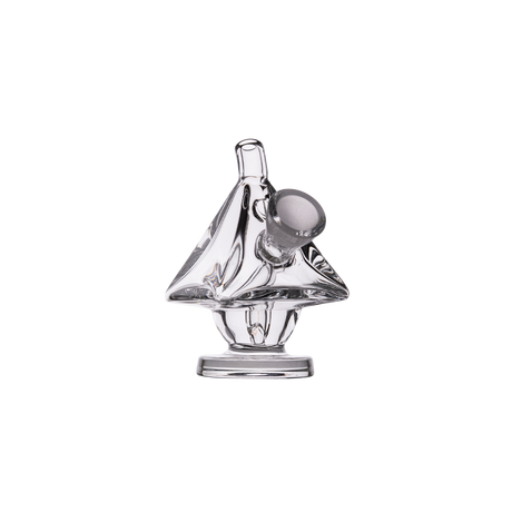 MJ Arsenal King Bubbler in clear glass, compact and portable for easy travel, front view.