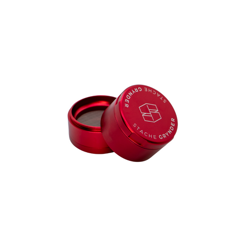 Stacheproductswholesale Grynder (N.Y.A.G) 5 Piece in Red - Top View with Open Compartment