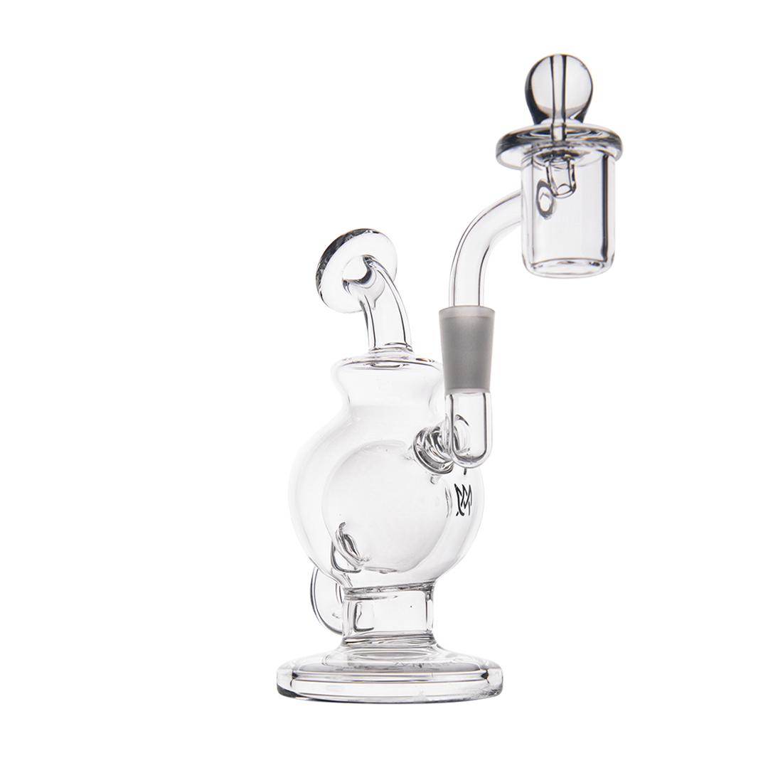 MJ Arsenal Atlas Mini Dab Rig with Double Ball Design and Honeycomb Percolator, 10mm Joint