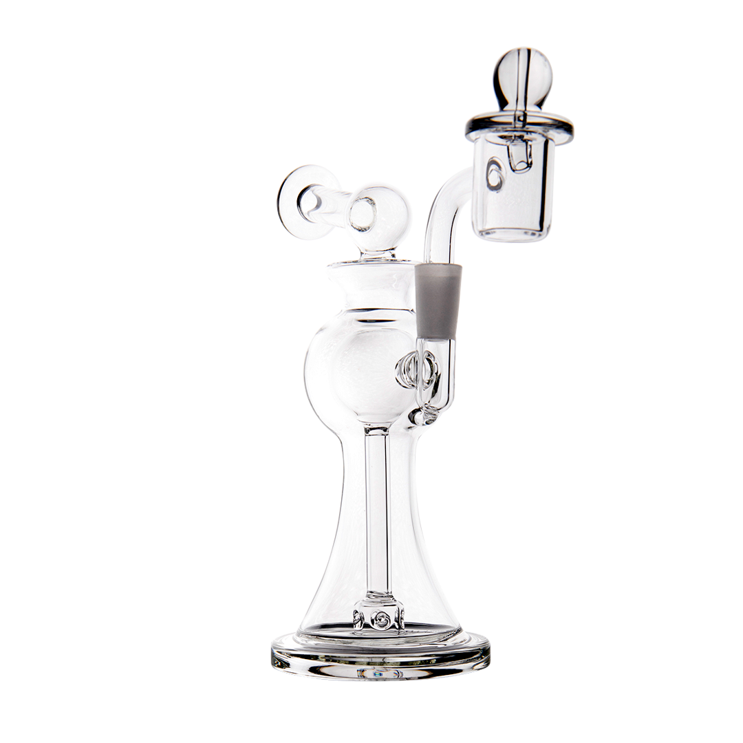 MJ Arsenal Apollo Mini Dab Rig with Puck Perc, 7" Compact Borosilicate Glass, 90 Degree Joint