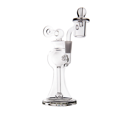 MJ Arsenal Apollo Mini Dab Rig with Puck Perc, 7" Compact Borosilicate Glass, 90 Degree Joint