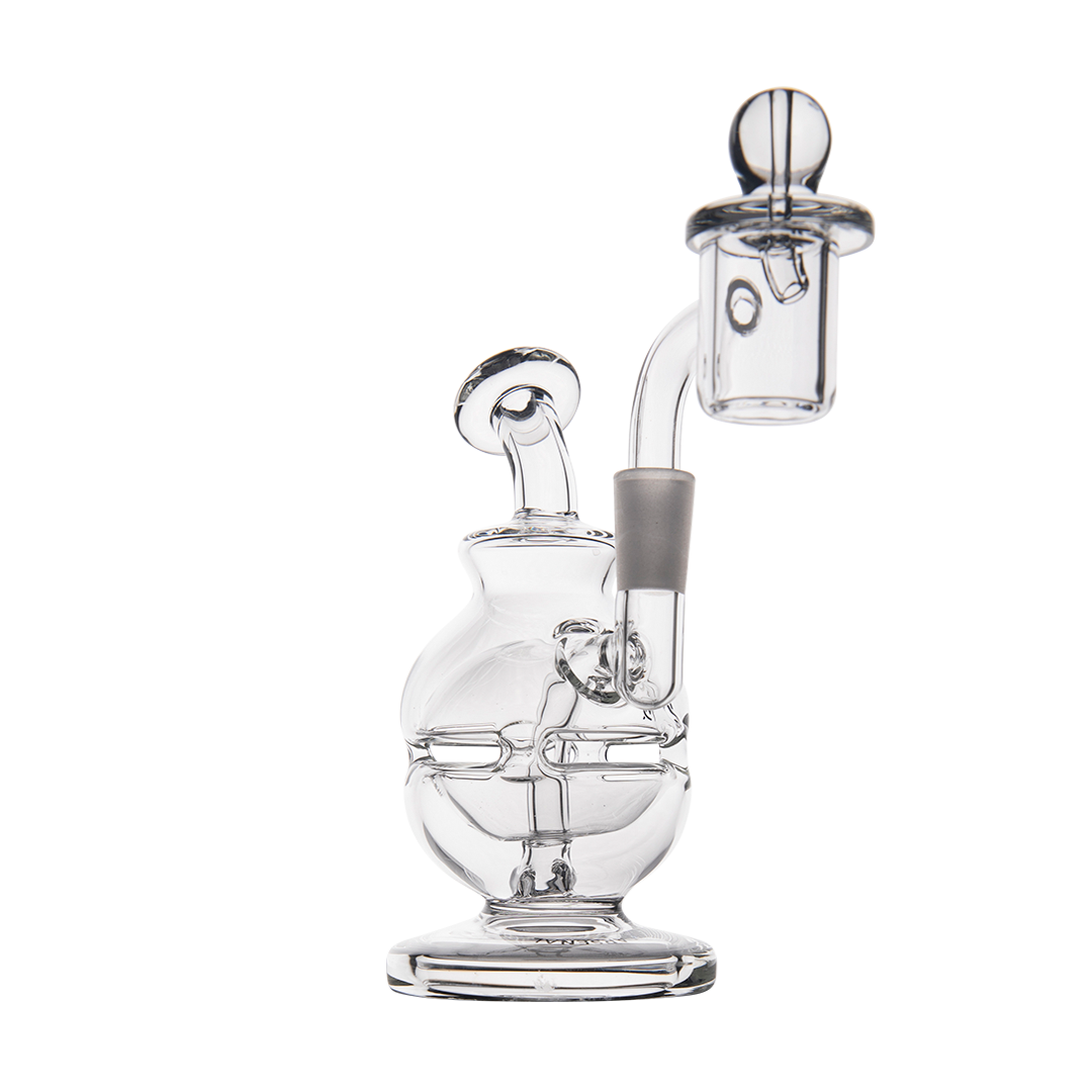 MJ Arsenal Royale Mini Dab Rig with Banger Hanger, Clear Borosilicate Glass, Front View