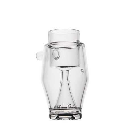 MJ Arsenal Proxy Bubbler Mini front view, compact glass dab rig with logo