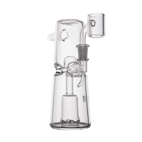 MJ Arsenal Turret Mini Dab Rig Front View - Quartz Bucket Included, Portable Glass