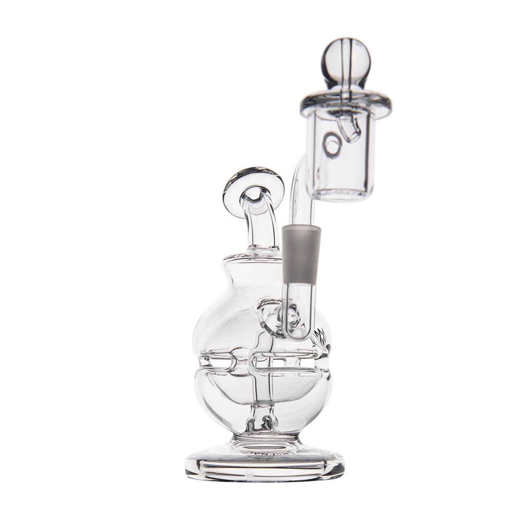 MJ Arsenal Royale Mini Dab Rig in Clear Borosilicate, 5" with 90 Degree Banger Hanger