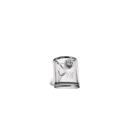 MJ Arsenal Kickstand Hand Pipe - Clear Glass - Angled View with Logo
