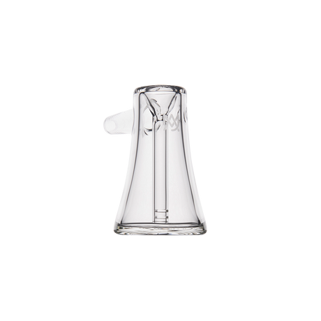MJ Arsenal Vulkan Bubbler front view, compact clear glass with smooth contours