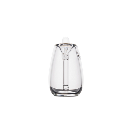 MJ Arsenal Bulb Mini Bubbler, Portable 100% Borosilicate Glass, Front View on Seamless White