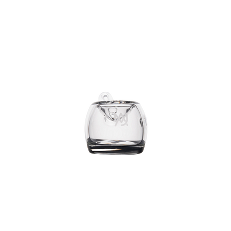 MJ Arsenal Perch Hand Pipe - Compact Clear Glass with Front View on White Background