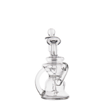 MJ Arsenal Hydra Mini Dab Rig, Compact Klein Recycler with Triple-Hole Perc, 90 Degree Joint, Front View