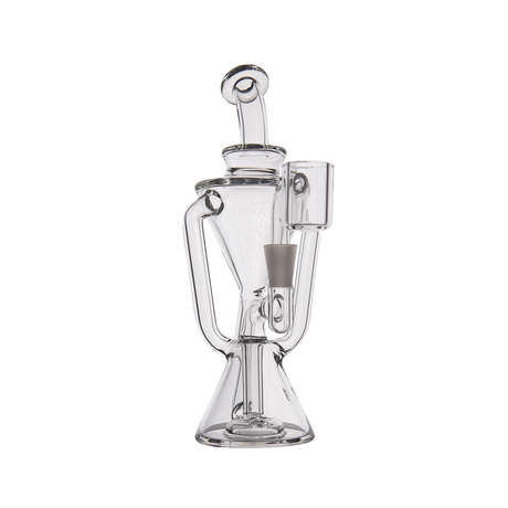 MJ Arsenal Time Turner Mini Dab Rig with Quartz Bucket, Compact Design, Front View on White