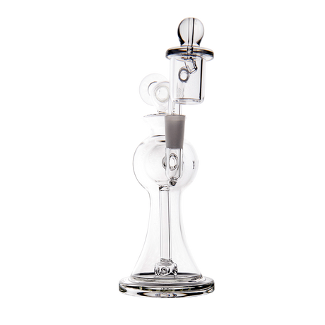 MJ Arsenal Apollo Mini Dab Rig with Puck Perc, 10mm female joint, portable 7" height, clear glass