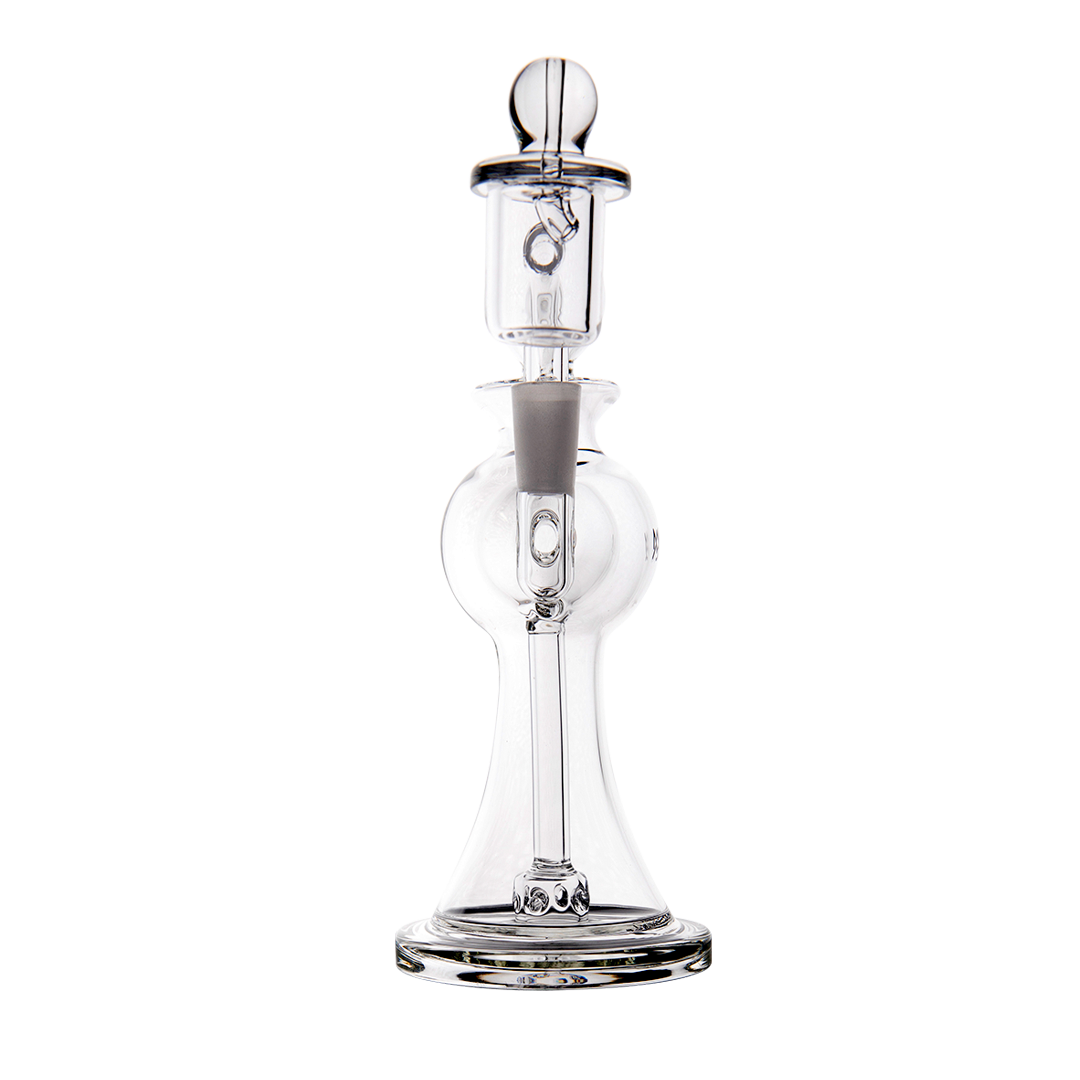 MJ Arsenal Apollo Mini Dab Rig front view with 90-degree banger hanger and clear borosilicate glass