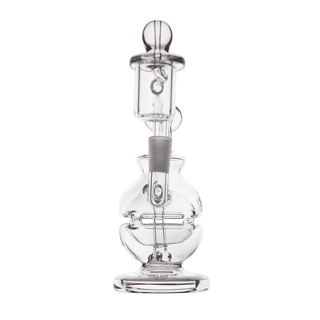 MJ Arsenal Royale Mini Dab Rig with Quartz Bucket and Dual Filtration, 5-inch, front view