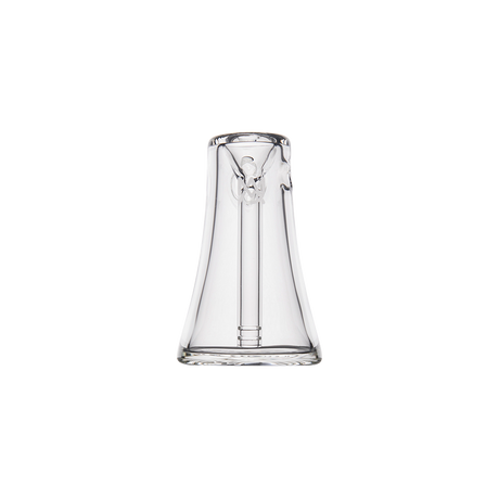 MJ Arsenal Vulkan Bubbler - Compact Clear Glass Water Pipe Front View on Seamless White Background