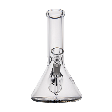 MJ Arsenal Cache Bong, 7" clear borosilicate glass, 10mm joint, compact beaker design, front view