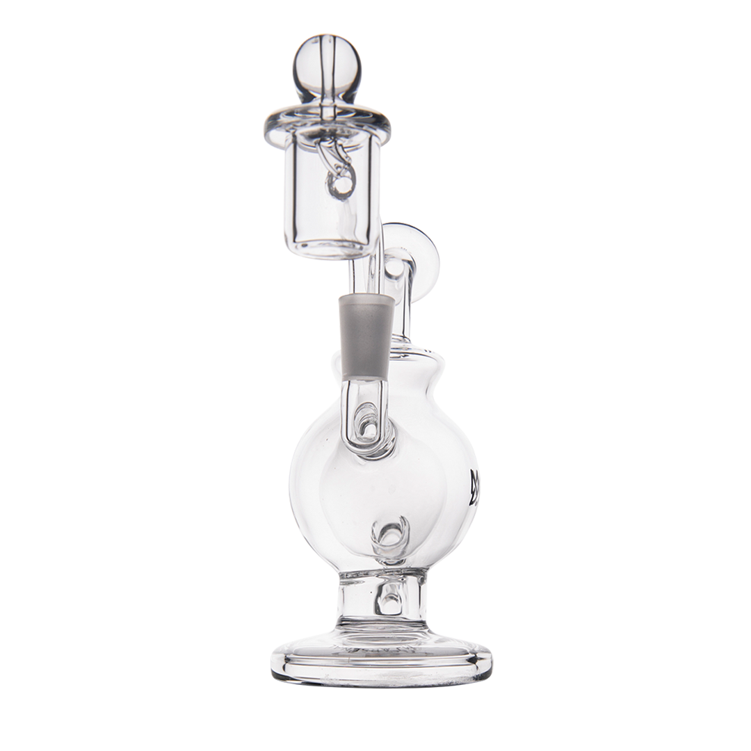 MJ Arsenal Atlas Mini Dab Rig with Double Ball Design and Honeycomb Percolation, 5" Compact Size, Front View