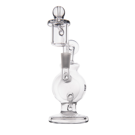 MJ Arsenal Atlas Mini Dab Rig with Double Ball Design and Honeycomb Percolation, 5" Compact Size, Front View