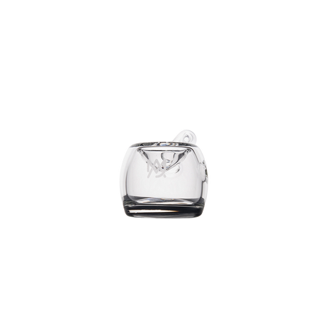 MJ Arsenal Perch Hand Pipe - Compact Clear Glass - Angled Front View on White