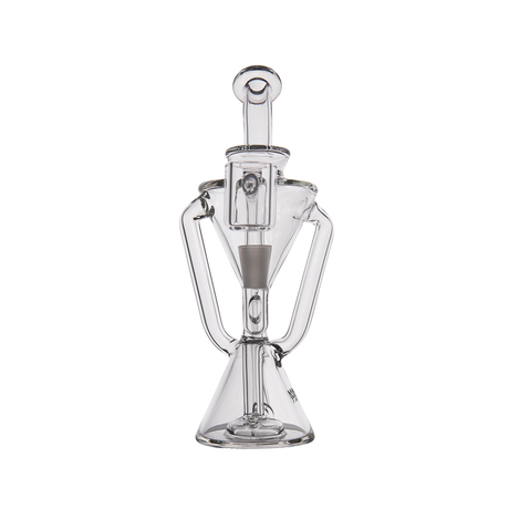 Compact MJ Arsenal Time Turner Mini Dab Rig with Quartz Bucket - Clear Front View