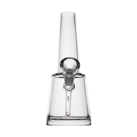 MJ Arsenal Summit Borosilicate Glass Bong with Clear 14mm Joint, Front View on Seamless White
