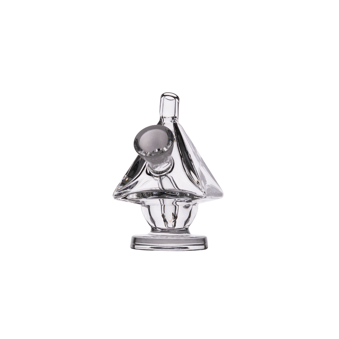 MJ Arsenal King Bubbler in clear borosilicate glass, compact design, front view on white background