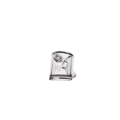 MJ Arsenal Kickstand Hand Pipe - Compact Clear Glass with Logo - Angled View