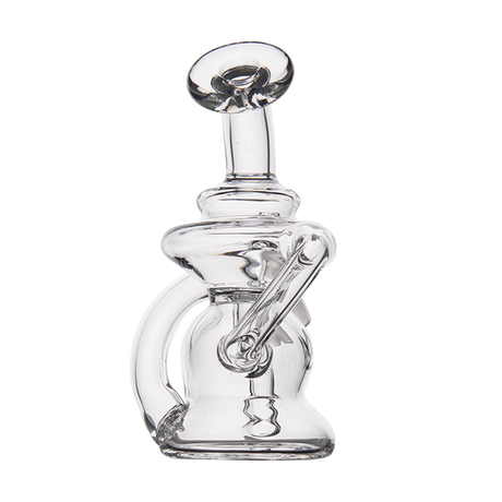 MJ Arsenal Hydra Vape Edition mini dab rig side view, compact and portable with clear glass