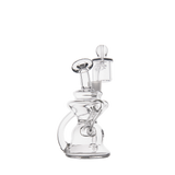 MJ Arsenal Hydra Mini Dab Rig, Clear Borosilicate Glass, Front View on White Background