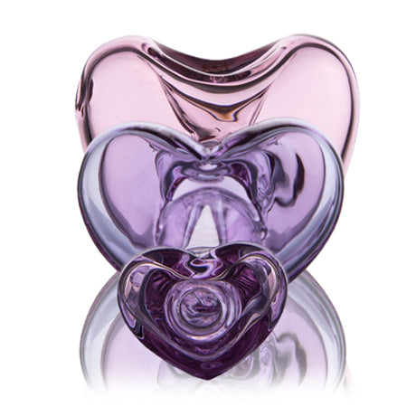 MJ Arsenal Flutter Hand Pipe, Valentine's 2024 Edition, Heart-Shaped Glass, Front View