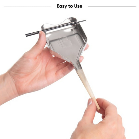 Silver TIGER pre-rolled cone loader by Blue Bus fine tools, compact and portable design, in use