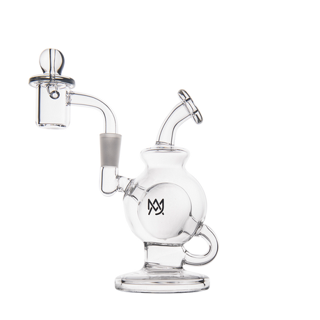 MJ Arsenal Atlas Mini Dab Rig with Honeycomb Percolator, Clear Borosilicate Glass, Front View
