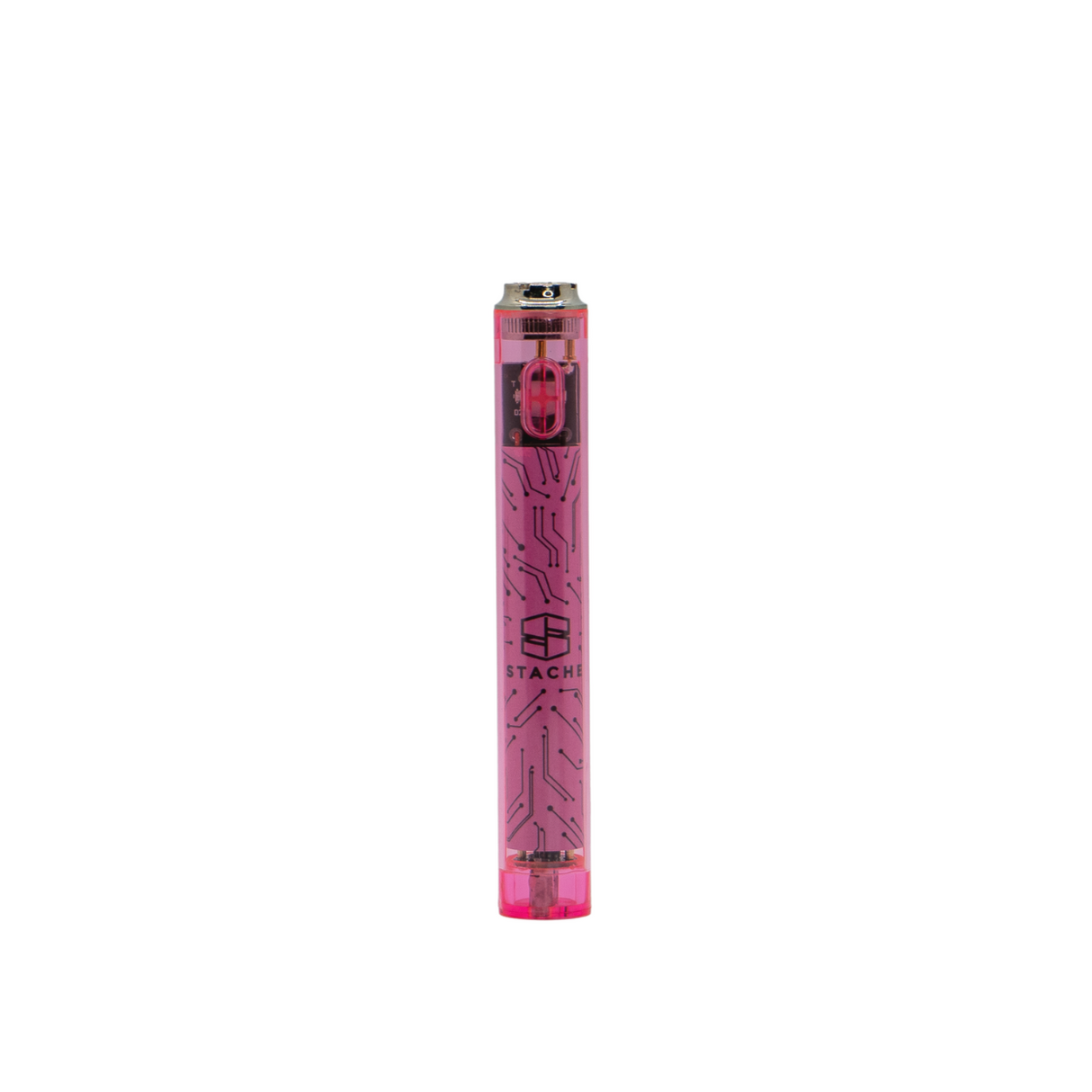 Stacheproductswholesale Transparent Battery - Pink with Circuit Design - Front View