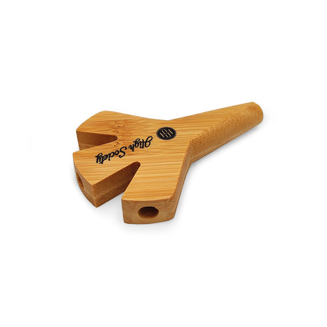 Primo High Society Triple Threat Jay Holder in Bamboo with Logo - Angled View