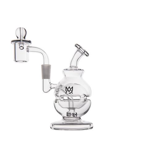 MJ Arsenal Royale Mini Dab Rig with 90 Degree Banger Hanger, Clear Borosilicate Glass, Front View